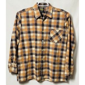 Big Rock Canyon Rugged Wear Mens Size S Plaid Long Sleeve Flannel Shirt